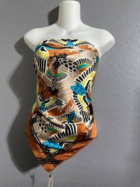 TEREA Women's Standard Aniyah Crane Print Silky Scarf multiple ways to wear NWT